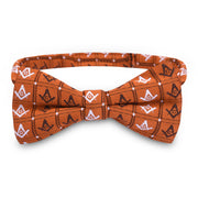 Master Mason Blue Lodge Bow Tie – Orange Square & Compass G Pattern