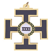 32nd Degree Scottish Rite Collar Jewel – Gold Plated With Green Wreath