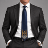 Master Mason Blue Lodge Necktie – Navy Blue Premium Satin Gold S&C With Checkered Floor