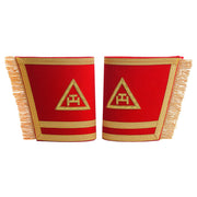 Royal Arch Chapter Cuff – Red Velvet With Triple Tau Emblem