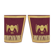 95th Degree Memphis Misraim Cuff – Burgundy Velvet Golden Braid Hand Embroidered