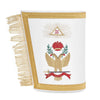 33rd Degree Scottish Rite Cuff – White Silk with Gold Machine Embroidery Bullion
