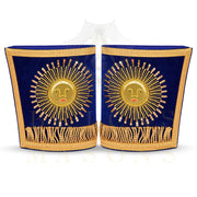 Grand Master Blue Lodge Cuff – Hand-embroidered Gold Sun & Blue Velvet