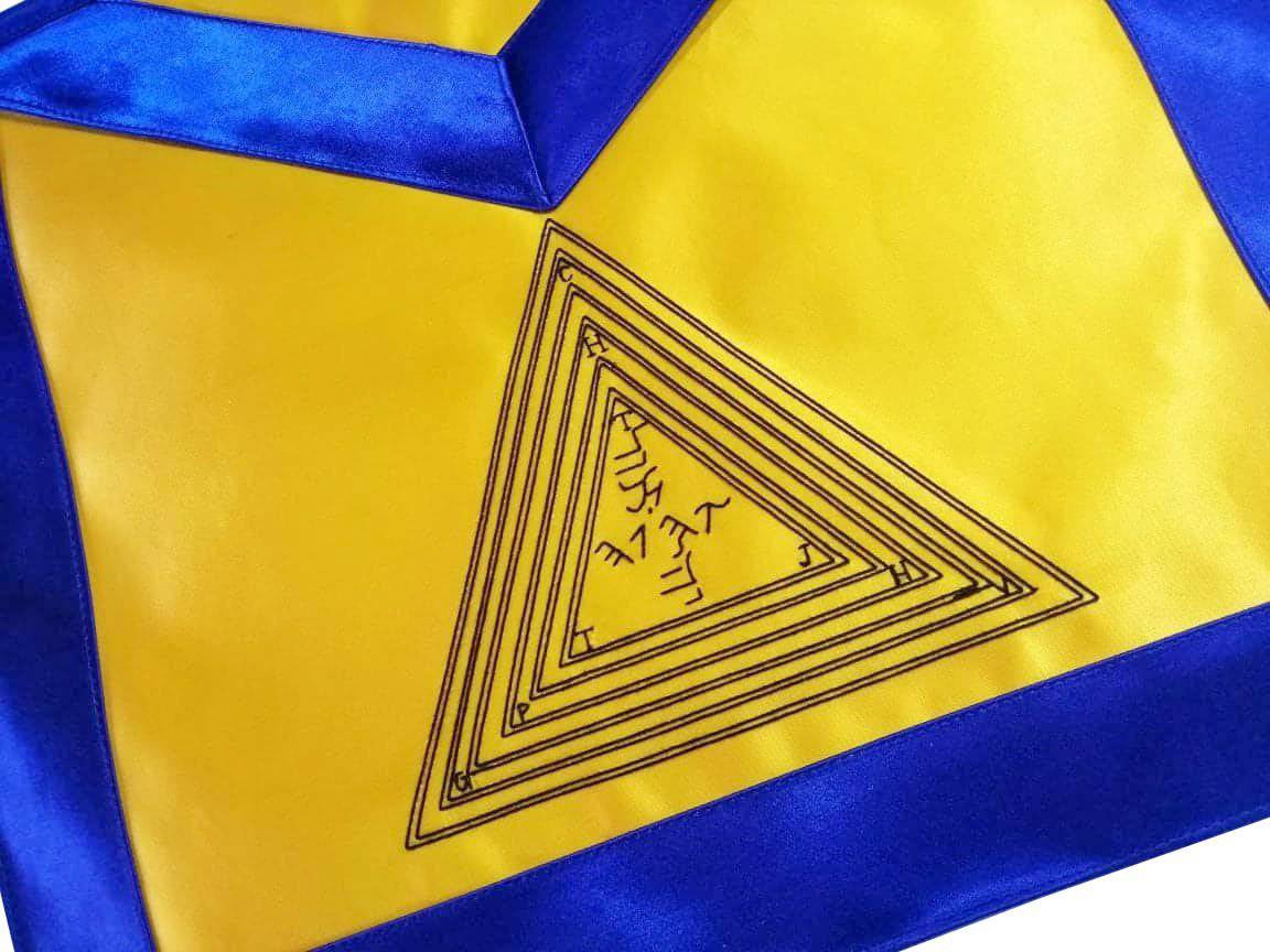Riaz Impex Masonic Aprons 12th Degree Scottish Rite Apron – Yellow with Blue Borders