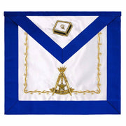 14th Degree Scottish Rite Apron – White Silk & Blue Moire Hand Embroidery