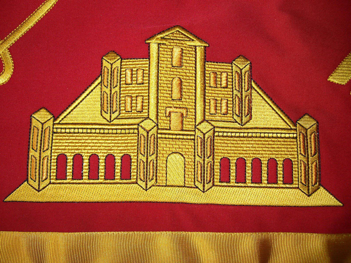 Riaz Impex Masonic Aprons 16th Degree Scottish Rite Apron – Red with Gold Borders