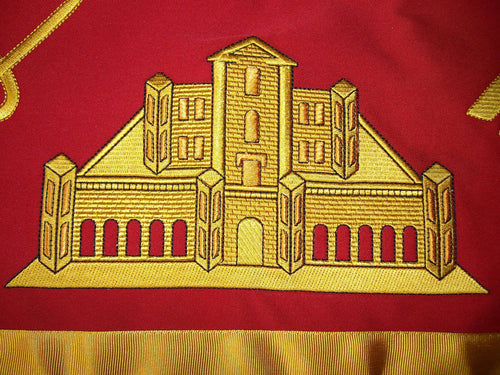Riaz Impex Masonic Aprons 16th Degree Scottish Rite Apron – Red with Gold Borders