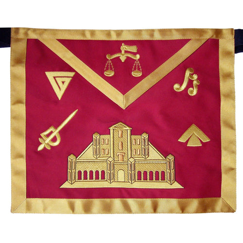 Riaz Impex Masonic Aprons 16th Degree Scottish Rite Apron – Red with Gold Borders