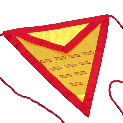 Riaz Impex Masonic Aprons 17th Degree Scottish Rite Apron – Yellow with Red Borders Triangular Shape