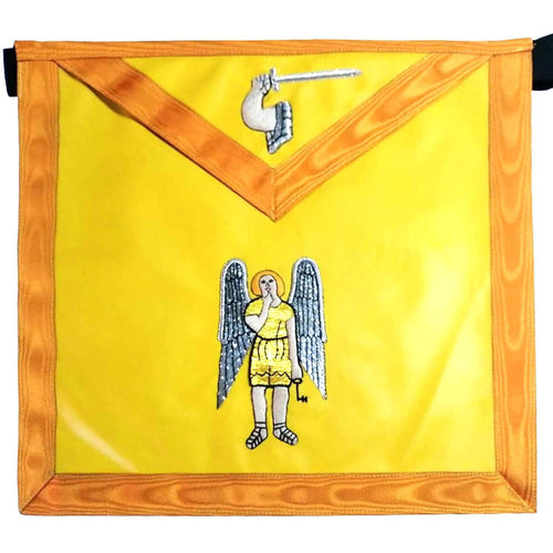 Riaz Impex Masonic Aprons 21st Degree Scottish Rite Apron – All Yellow with Gold Moire