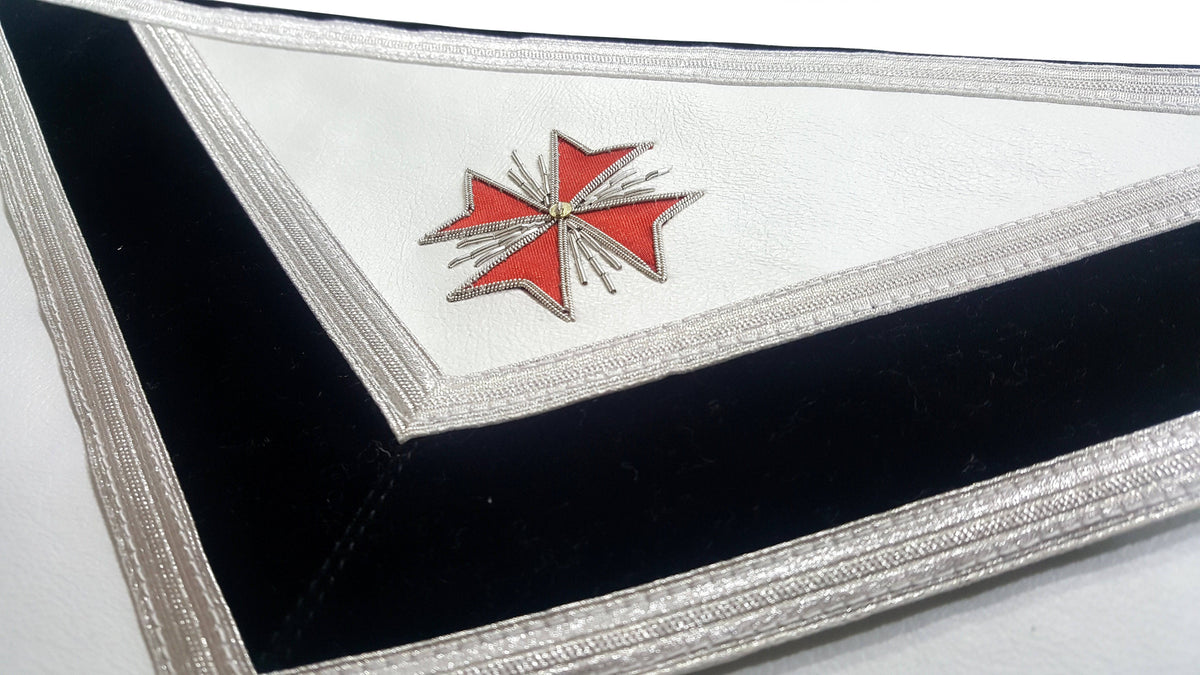 Riaz Impex Masonic Aprons 30th Degree Scottish Rite Apron – White & Black