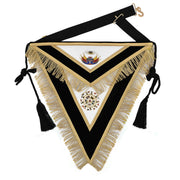 32nd Degree Scottish Rite Apron – Black Velvet Hand Embroidery With Tassels