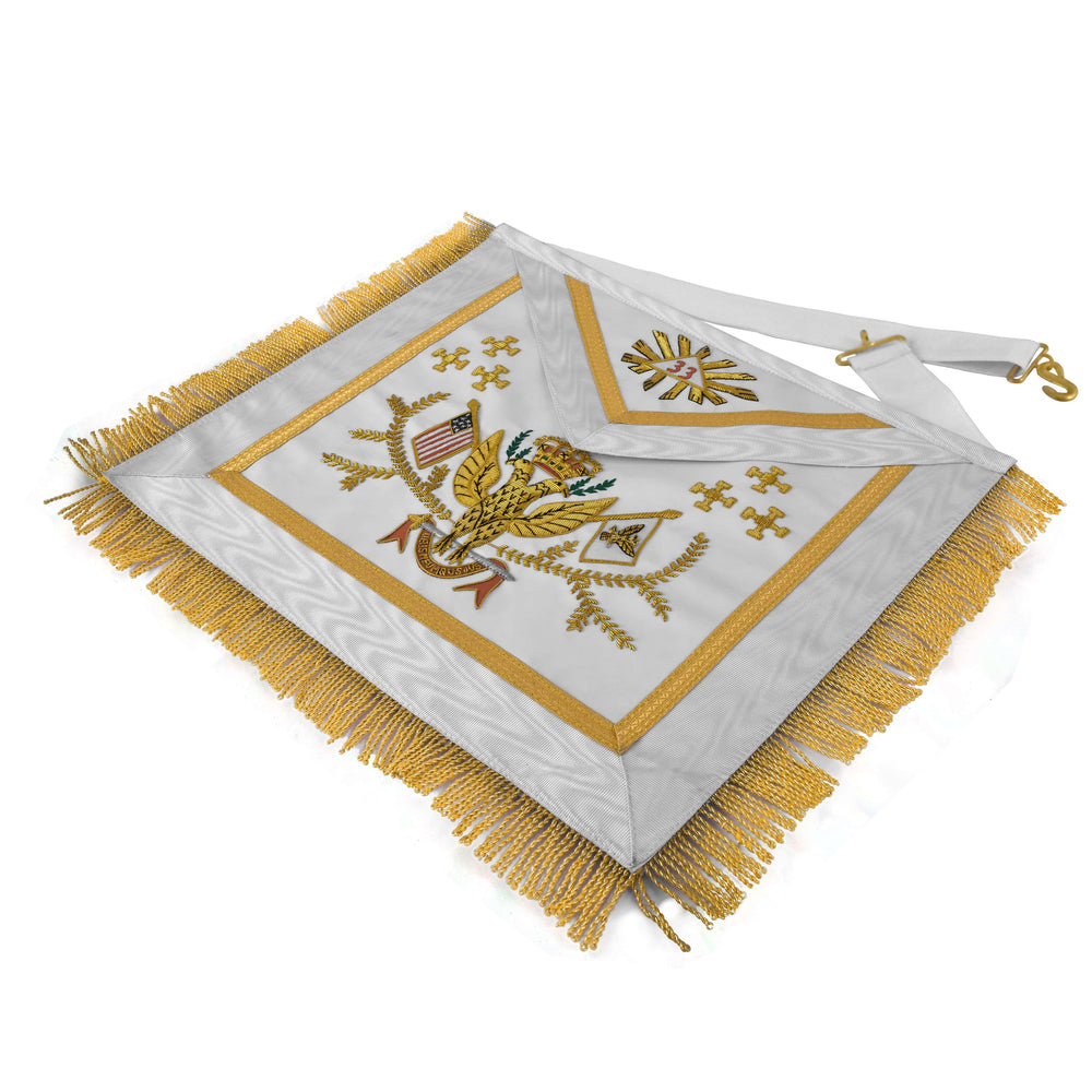 Riaz Impex Masonic Aprons 33rd Degree Scottish Rite Apron – Hand Embroidery Wings Up ALL COUNTRIES FLAGS