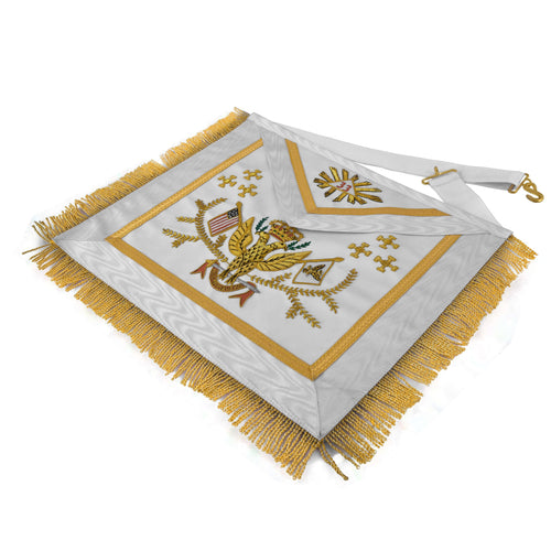 Riaz Impex Masonic Aprons 33rd Degree Scottish Rite Apron – Hand Embroidery Wings Up ALL COUNTRIES FLAGS