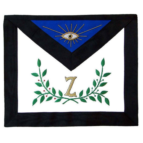 Riaz Impex Masonic Aprons 4th Degree Scottish Rite Apron – Black Moire Hand Embroidery