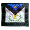 4th Degree Scottish Rite Apron – White, Blue with Acacia Leaves Embroidery
