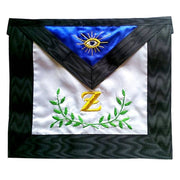 4th Degree Scottish Rite Apron – White, Blue with Acacia Leaves Embroidery