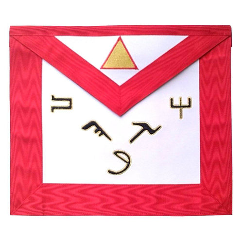Riaz Impex Masonic Aprons 6th Degree Scottish Rite Apron – White & Red Moire