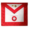 7th Degree Scottish Rite Apron – White & Red Moire Gold Embroidery