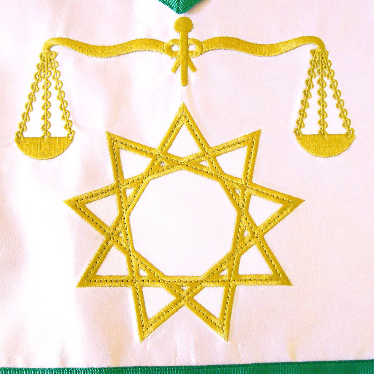 Riaz Impex Masonic Aprons 8th Degree Scottish Rite Apron – White with Green Borders
