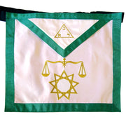 8th Degree Scottish Rite Apron – White with Green Borders