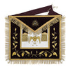 95th Degree Memphis Misraim Apron – Maroon Velvet With Gold Hand Embroidery Bullion