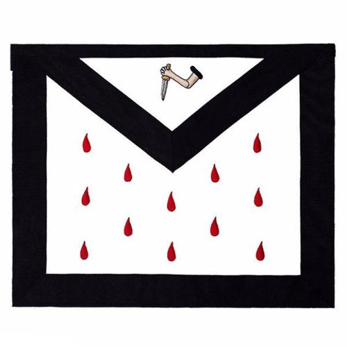 Riaz Impex Masonic Aprons 9th Degree Scottish Rite Apron – Black & White Machine Embroidery