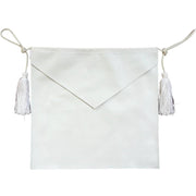 Entered Apprentice Blue Lodge Apron – All White Leather with Cords