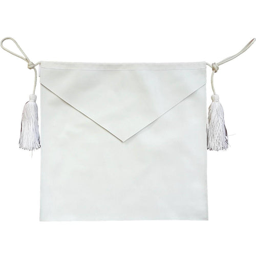 Riaz Impex Masonic Aprons Entered Apprentice Blue Lodge Apron – All White Leather with Cords
