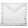 Entered Apprentice Blue Lodge Apron – All White Moire