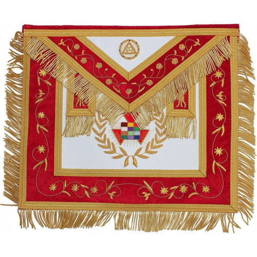 Riaz Impex Masonic Aprons Grand High Priest Royal Arch Chapter Apron – Red Velvet