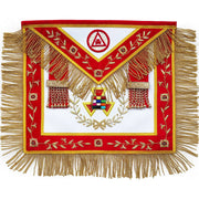 Grand High Priest Royal Arch Chapter Apron – Red Velvet Triple Tau Insignia