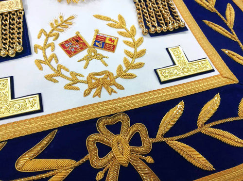 Riaz Impex Masonic Aprons Grand Standard Bearer Craft Apron – Royal Blue