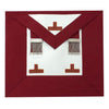 Grand Steward Craft Apron – White & Wide Maroon