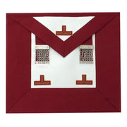 Grand Steward Craft Apron – White & Wide Maroon