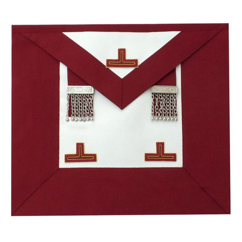 Riaz Impex Masonic Aprons Grand Steward Craft Apron – White & Wide Maroon