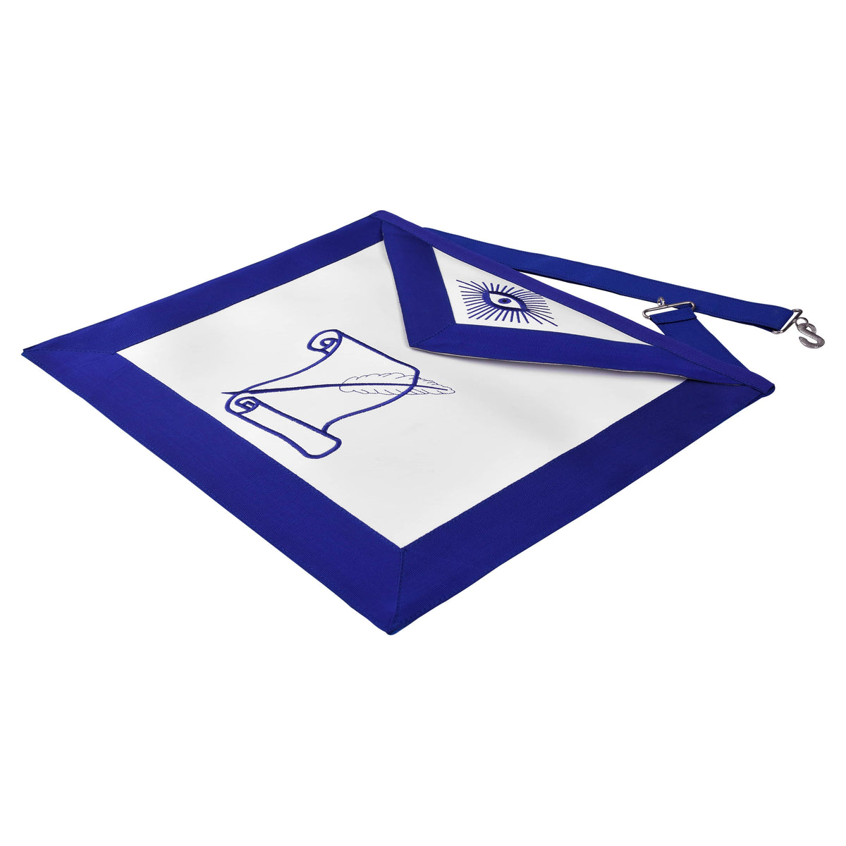 Riaz Impex Masonic Aprons Historian Blue Lodge Officer Apron – White & Blue