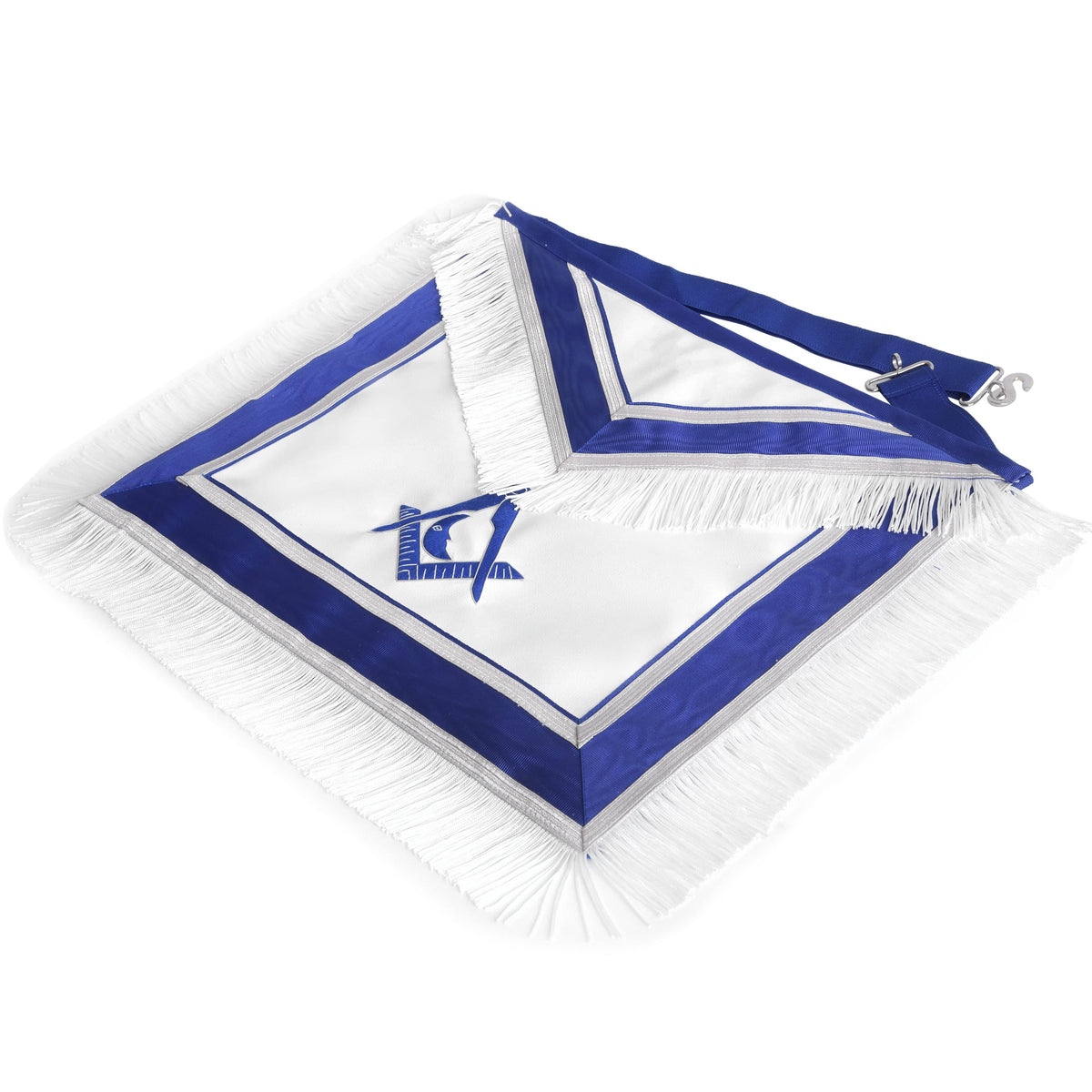 Riaz Impex Masonic Aprons Junior Deacon Blue Lodge Officer Apron – Royal Blue With White Fringe