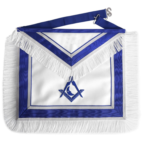 Riaz Impex Masonic Aprons Junior Deacon Blue Lodge Officer Apron – Royal Blue With White Fringe