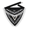 Knights Templar Apron – Triangular Black Velvet Hand Embroidery With Silver Tassels