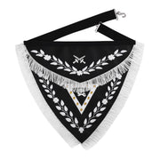 Knights Templar Apron – Triangular Black Velvet Hand Embroidery With Silver Tassels