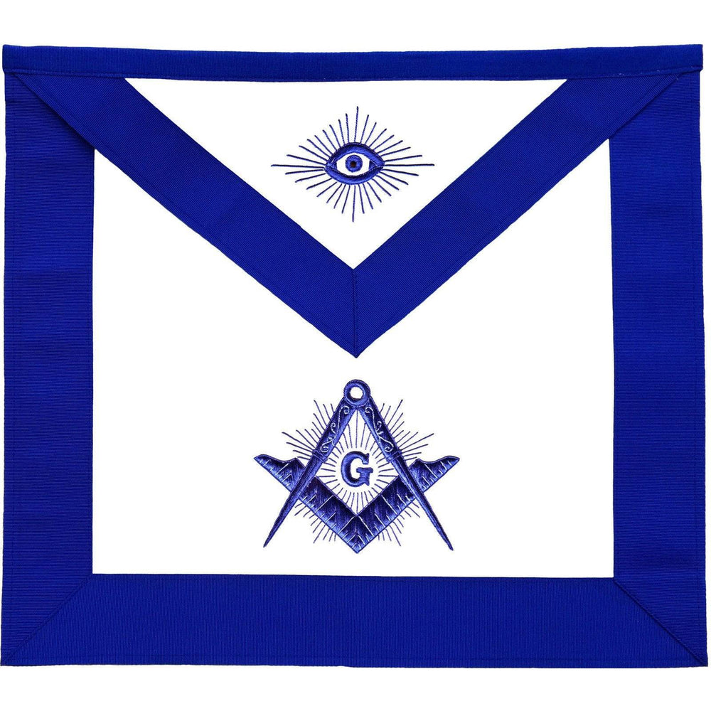 Riaz Impex Masonic Aprons Master Mason Blue Lodge Apron – Royal Blue Radiant Square & Compass G