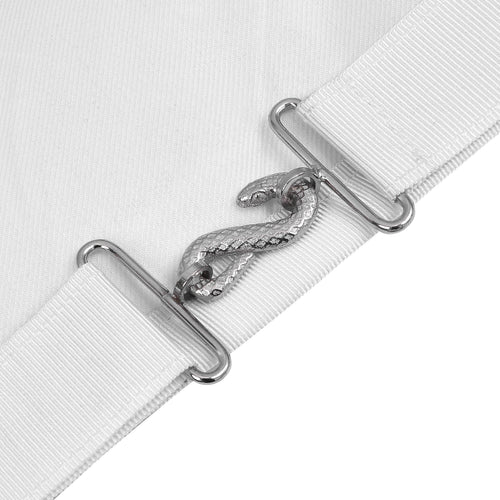 Riaz Impex Masonic Aprons Master Mason Blue Lodge Texas Regulation Apron – White Ribbon & Machine Embroidery