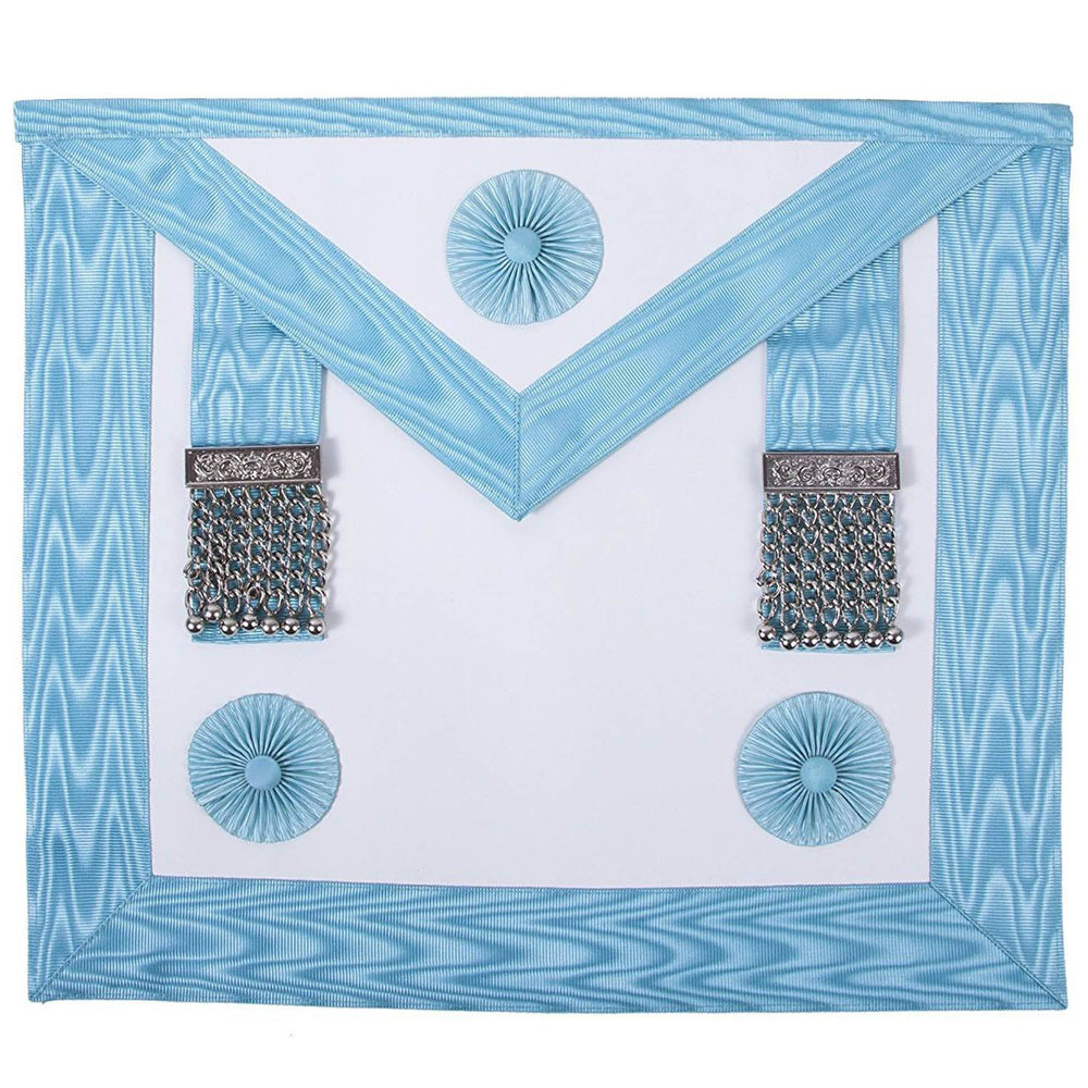 Riaz Impex Masonic Aprons Master Mason Craft Apron – White & Turquoise
