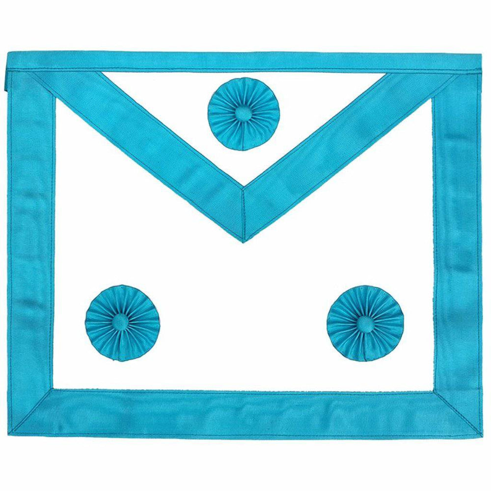 Riaz Impex Masonic Aprons Master Mason French Rite Apron – Sky Blue Moire with Three Rosettes