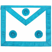 Master Mason French Rite Apron – Sky Blue Moire with Three Rosettes