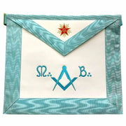 Master Mason French Rite Apron – Sky Blue Silk & Moire