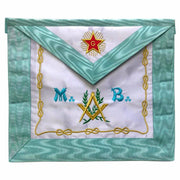 Master Mason French Rite Apron – Sky Blue Silk & Moire Star G