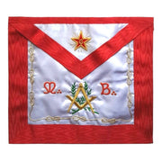 Master Mason Scottish Rite Apron – Red Moire MB Flaming Star
