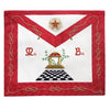 Master Mason Scottish Rite Apron – Red Moire Square & Compass